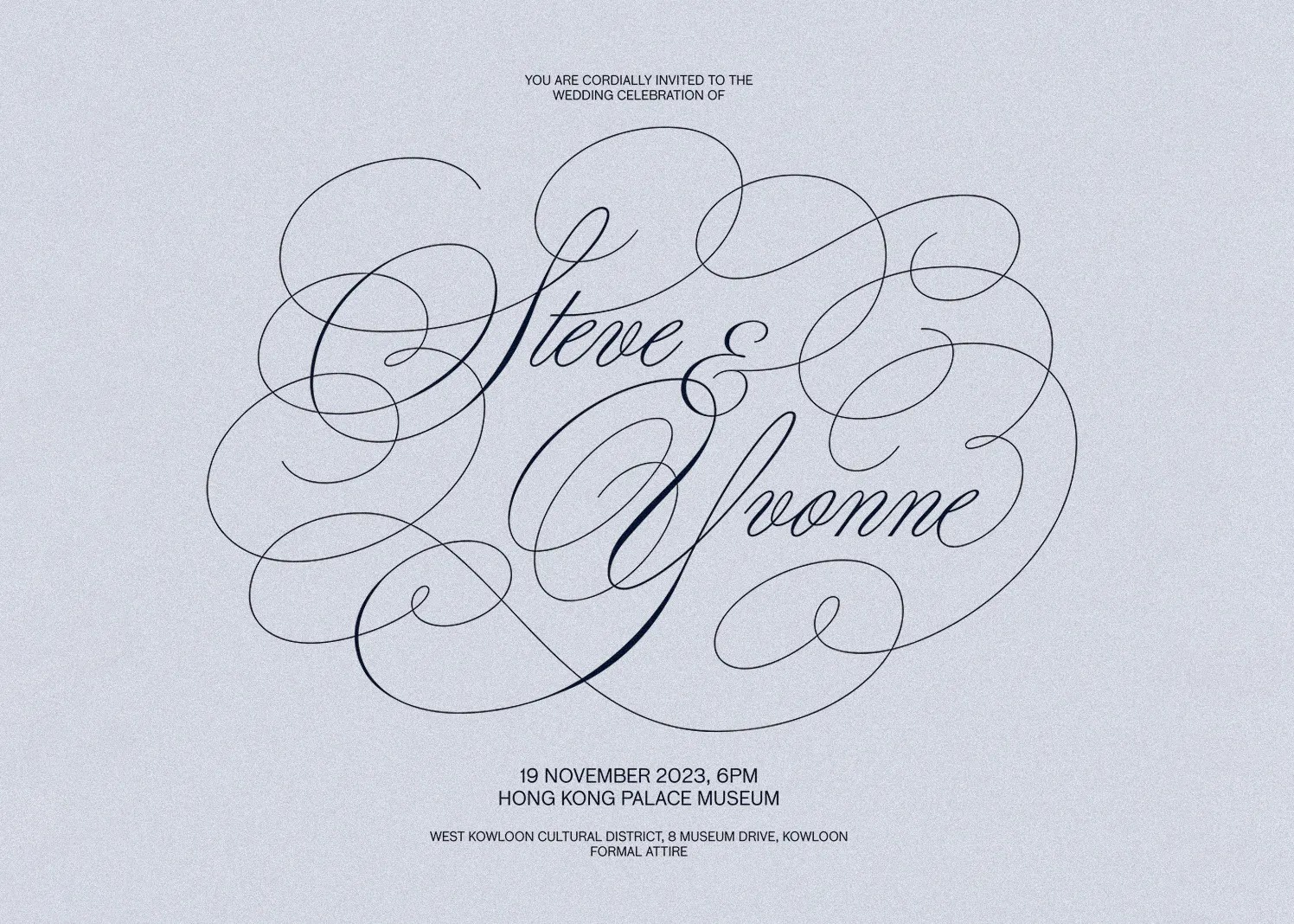 Steve & Yvonne hand-lettered logotype