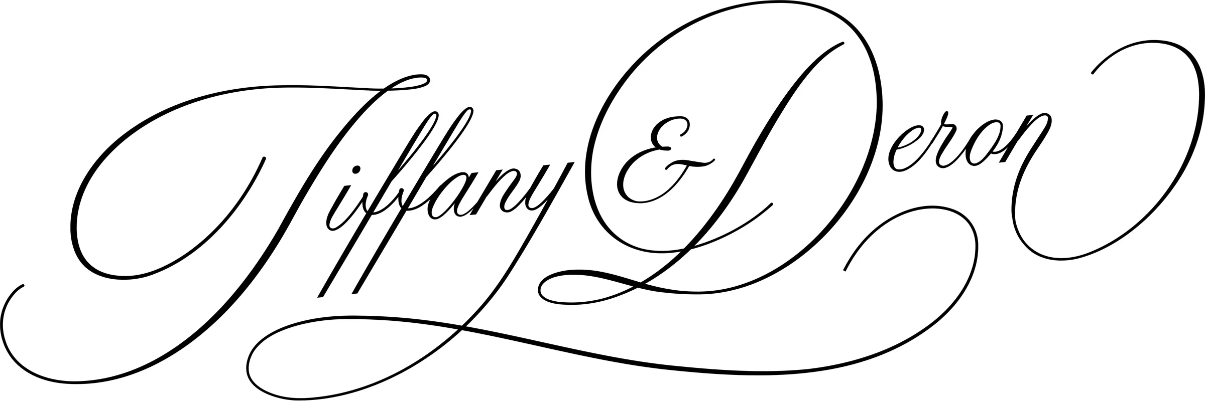 Tiffany & Deron hand-lettered logotype (transparent)
